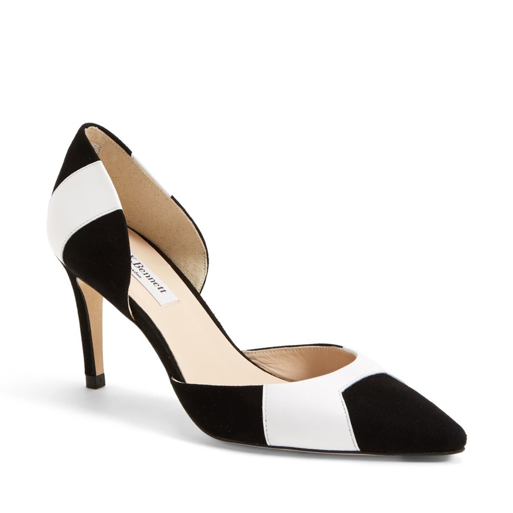 LK Bennett Bonnie D’Orsay Heels, Black & White, 36.5, US 7, Made in Spain!